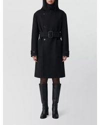 Lemaire - Wool Alpaca Fitted Belted Wrap Coat - Lyst