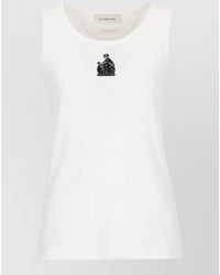 Lanvin - Sleeveless Cotton Tank Top - Lyst