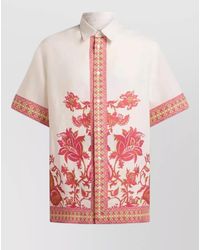 Etro - Linen Shirt With Floral Print - Lyst