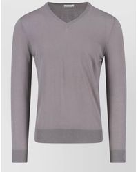 Ballantyne - Knit Sweater Long Sleeves Ribbed Cuffs V Neckline - Lyst
