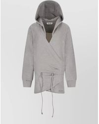 The Attico - Fleece Hooded Mini Dress Asymmetric Hem - Lyst
