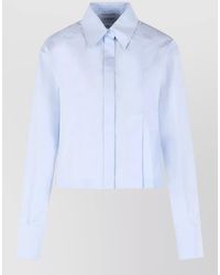 Sportmax - Cotton Cropped Asymmetric Shirt - Lyst