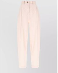 Weekend by Maxmara - Cotton Trousers With High Waist And Pockets - Lyst