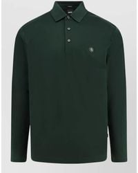 BOSS - Cotton Jersey Polo Shirt Long Sleeves - Lyst