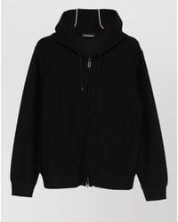 Emporio Armani - Cotton Blend Hooded Sweatshirt Long Sleeves - Lyst