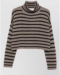 Lisa Yang - Striped Ribbed Cashmere Turtleneck Sweater - Lyst