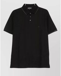 Emporio Armani - Cotton Polo Shirt Short Sleeves Collar - Lyst