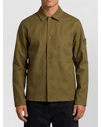 Stone Island - Wool Blend Regular Fit Overshirt - Lyst