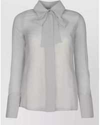 Elisabetta Franchi - Shirt Bow Detail Button Cuffs Sheer - Lyst
