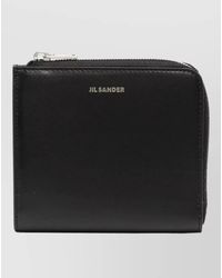 Jil Sander - Leather Logo Print Zip Wallet - Lyst