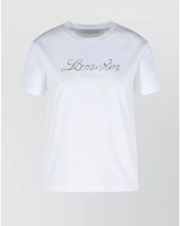 Lanvin - Embellished Logo Cotton T-Shirt - Lyst