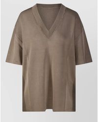 Ami Paris - Short-Sleeve V-Neck Sweater - Lyst
