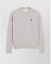 Ami Paris - Cotton Logo-Embroidered Crewneck Sweatshirt - Lyst