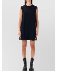Sacai - Cotton Sleeveless Pleated Mini Dress - Lyst