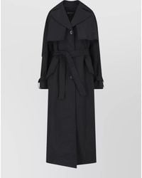 Dondup - Long Coat Belted Waist Contrast Collar - Lyst