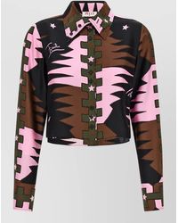 PUCCI - Silk Printed Cropped Shirt - Lyst