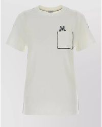 Loewe - Cotton Crew Neck T Shirt Embroidered Pocket - Lyst