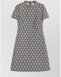 Valentino - Short Sleeve Knee-Length Dress With Crew Neck - Lyst