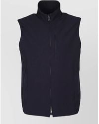 Paul & Shark - High Collar Sleeveless Jacket Side Pockets - Lyst