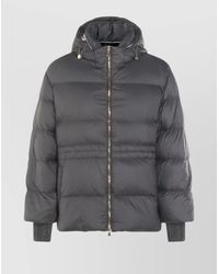 Fabiana Filippi - Hooded Quilted Down Jacket Drawstring Detail - Lyst
