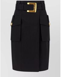 Balmain - Waist Belt Cargo Pocket Skirt - Lyst