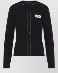 MM6 by Maison Margiela - Fine-Knit Wool-Blend Long-Sleeve Cardigan - Lyst