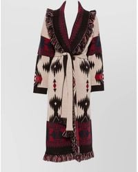 Alanui - Virgin Wool Belted Fringe-Trim Oversized Coat - Lyst