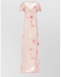 Mar De Margaritas - Floral Dress Fitted Silhouette Floor Length - Lyst