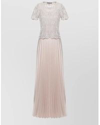 D.exterior - Knee Length Dress Knit Top Lace Skirt - Lyst