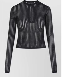 Dondup - Slim Fit Striped Top Keyhole Neckline - Lyst