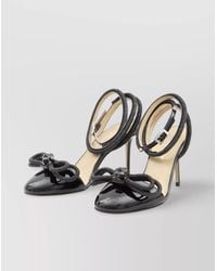 Mach & Mach - Leather Crystal-Embellished Closed-Toe Sandals - Lyst