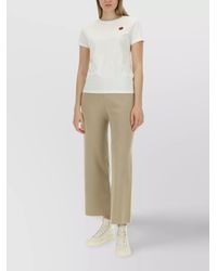 KENZO - Wool Cropped Wide-Leg Trousers - Lyst