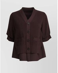 Sacai - Knitwear Sweater With V-Neck And Pockets - Lyst