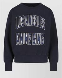 Anine Bing - Crew Neck Long Sleeve Ribbed Sweatshirt - Lyst