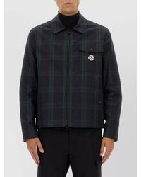 Moncler - Checked Cotton Shirt Jacket - Lyst