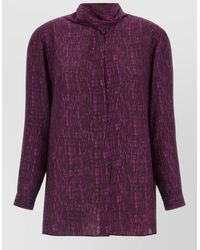 Gianluca Capannolo - Silk Printed Long-Sleeve Blouse - Lyst