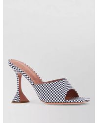 AMINA MUADDI - Lupita Mules Checkered Pattern Peep Toe - Lyst