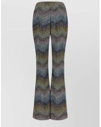 Missoni - Viscose Lamé Trousers Flared Leg Knit - Lyst