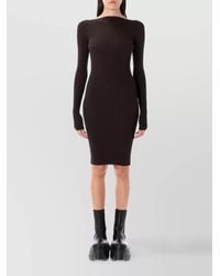 Rick Owens - Rib-Knit Slim-Fit Open-Back Knee-Length Dress - Lyst