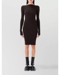 Rick Owens - Ribbed Texture Knee-Length Dress With Open Back - Lyst