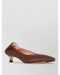 LA ROSE - Kitten Heel Soft Leather Pointed Toe Pumps - Lyst