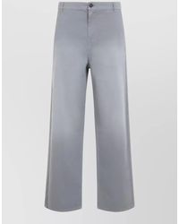 Miu Miu - Cotton Garment-Dyed Mid-Rise Wide-Leg Trousers - Lyst