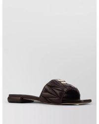 Miu Miu - Slides Flat Sole Open Toe Quilted Design - Lyst