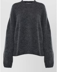 Frankie Shop - Mohair Wool Fuzzy Relaxed-Fit Crewneck Sweater - Lyst