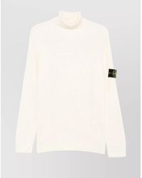 Stone Island - Virgin Wool Ribbed Turtleneck Sweater - Lyst