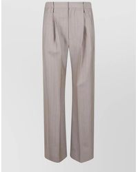 Victoria Beckham - Wide Leg Tailored Trousers Pleated Front - Lyst