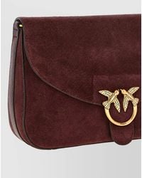 Pinko - Love Bag Medium Leather Clutch Bag - Lyst
