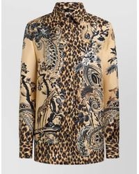 Etro - Silk Shirt Leopard Floral Placed Print - Lyst