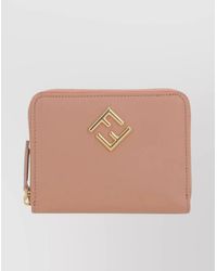Fendi - Calf Leather Zip Around Wallet - Lyst