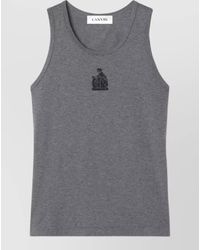 Lanvin - Sleeveless Silk Nylon Top Round Neckline - Lyst